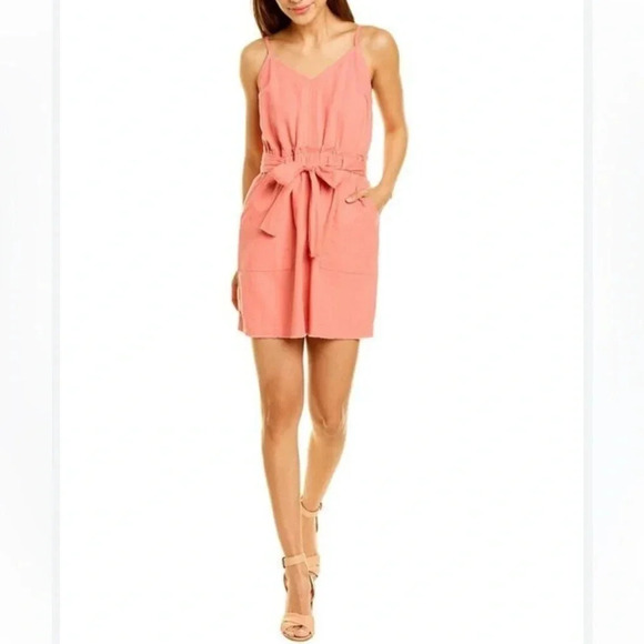 NWT Splendid linen blend‎ dress tie front size Large - Picture 1 of 5